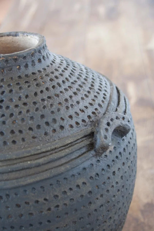 detail of Textured brown vase